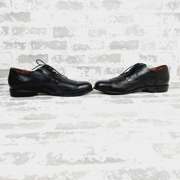 Tauer & Johnson Cap Toe Men's Lace Up Formal Black Leather Dress Shoes V529 - Picture 7 of 13